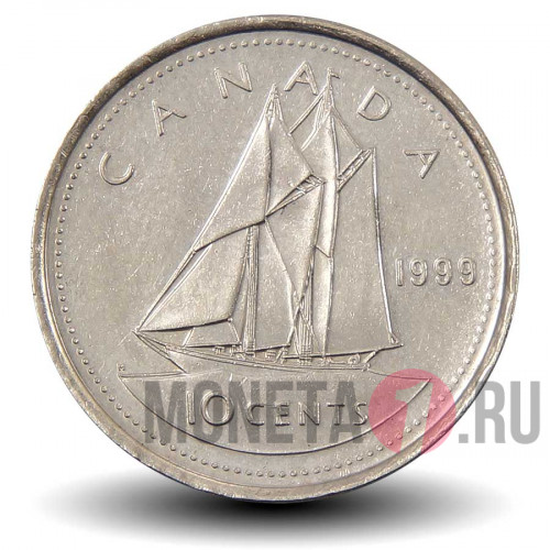 10 центов 1999 года - Канада - Шхуна Bluenose