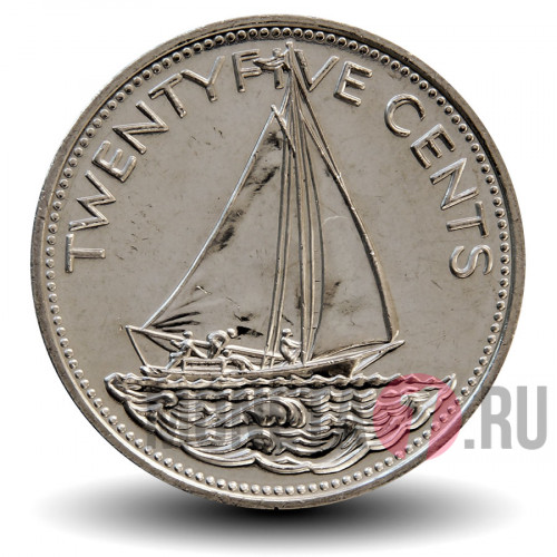 25 центов 2005 года - Багамские острова - Парусник