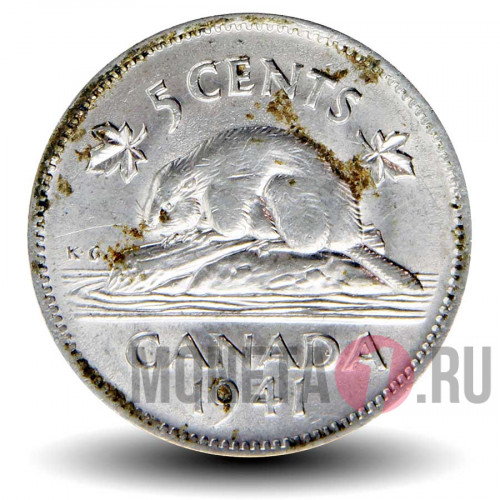 5 центов 1941 года - Канада - Бобр