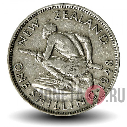 1 шиллинг 1948 года - Новая Зеландия - Воин Маори