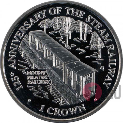 1 крона - Железная дорога "Mount Pilatus" - 1998 год - Остров Мэн