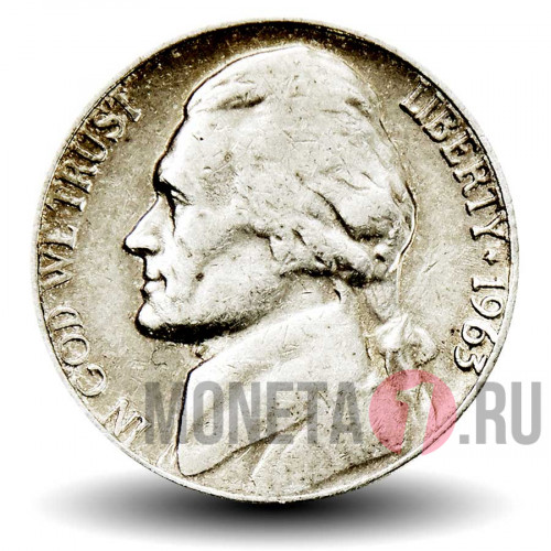 5 центов 1963 года - Усадьба Монтичелло (Monticello) - США - D