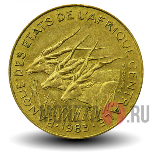10 франков 1983 года - Центрально-Африканские штаты - Антилопы