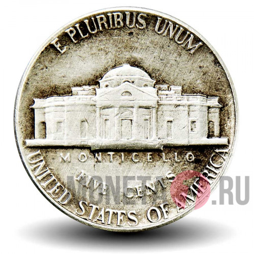 5 центов 1980 года - Усадьба Монтичелло (Monticello) - США - D