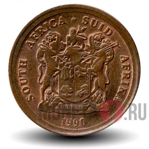 5 центов 1990 года - ЮАР - Синий журавль
