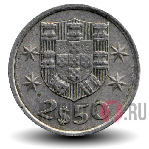 2,5 эскудо 1980 года - Португалия - Парусник