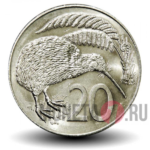 20 центов 1986 года - Новая Зеландия - Птица Киви