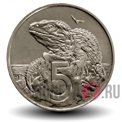 5 центов 2004 года - Новая Зеландия - Ящерица Гаттерия