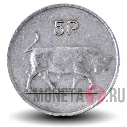 5 пенсов 1975 года - Ирландия - Бык