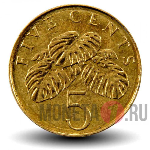 5 центов 1997 года - Сингапур - Гибискус
