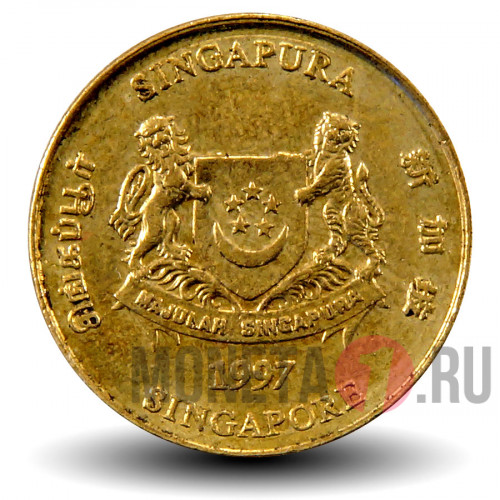 5 центов 1997 года - Сингапур - Гибискус