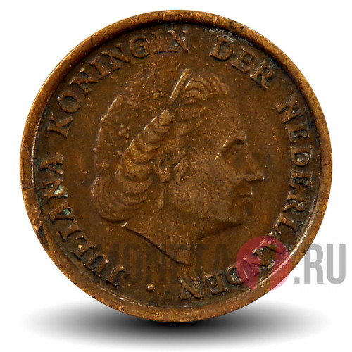1 цент 1969 года - Нидерланды - Юлиана (петух)