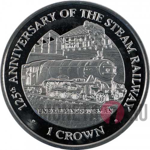 1 крона - Локомотив “Flying Scotsman” - 1998 год - Остров Мэн