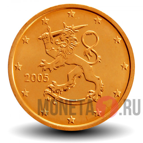 2 евроцента 2005 года - Финляндия - Геральдический лев