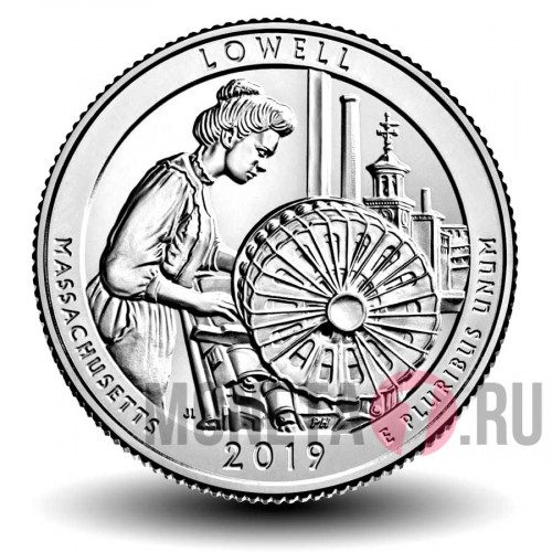 25 центов 2019 года - парк Лоуэлл  - Массачусетс - P