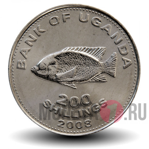 200 шиллингов 2008 года - Уганда - Цихлид