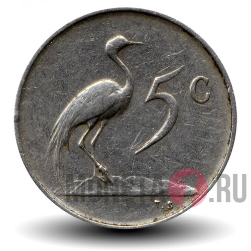 5 центов 1966 года - ЮАР - Ян ван Рибек - SOUTH AFRICA