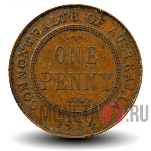 1 пенни 1934 года - Австралия - Георг V