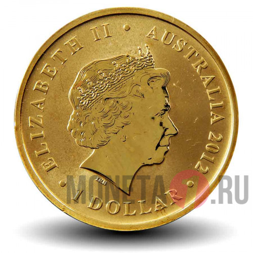 Цветная монета 1 доллар 2012 года - Животные-спортсмены. Тяжелая атлетика. Жук-носорог - Австралия