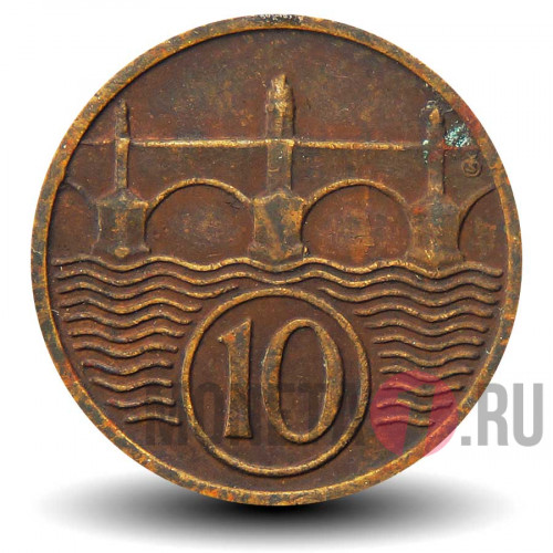 10 геллеров 1934 года - Чехословакия - Карлов мост