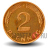2 пфеннига 1991 года - ФРГ - Дуб - J