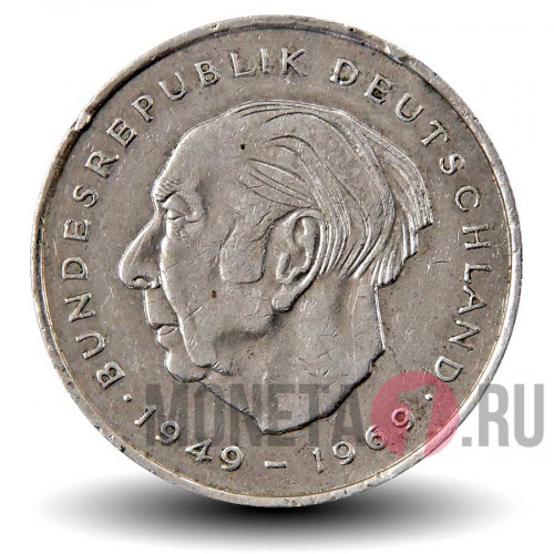 2 марки 1973 года - Теодор Хойс - ФРГ - J