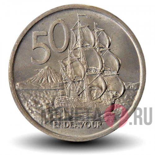 50 центов 1969 года - 200-летие плавания Джеймса Кука - Новая Зеландия