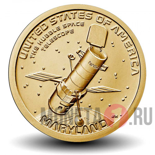 1 доллар 2020 года - телескоп Хаббл - Американские инновации - D
