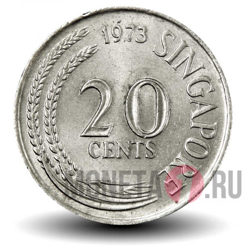 20 центов 1973 года - Сингапур - Рыба-меч