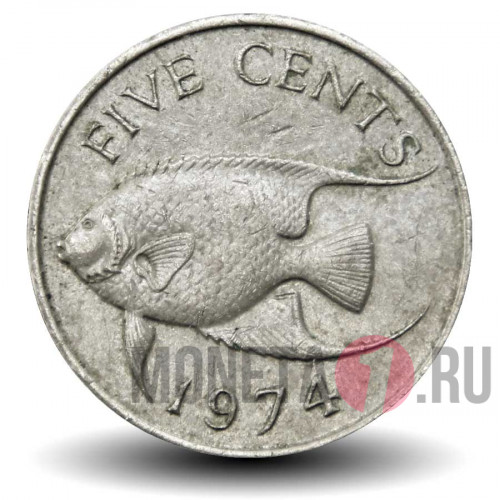 5 центов 1974 года - Бермуды - Морской ангел