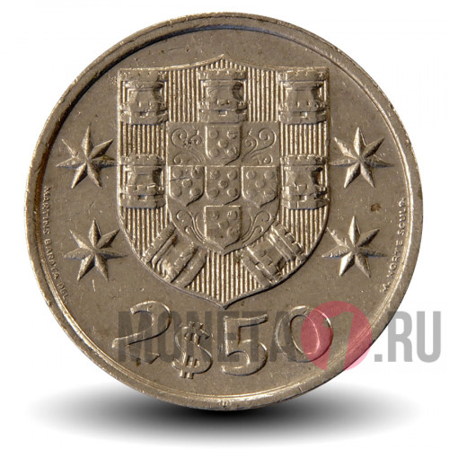 2,5 эскудо 1985 года - Португалия - Парусник