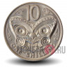 10 центов (1 шиллинг) 1969 года - Новая Зеландия - Маска Маори