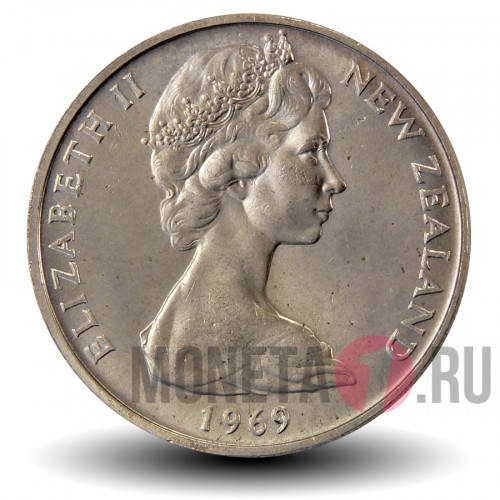 10 центов (1 шиллинг) 1969 года - Новая Зеландия - Маска Маори