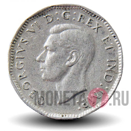 5 центов 1947 года - Канада - Бобр - со знаком мондвора