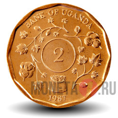 2 шиллинга 1987 года - Уганда