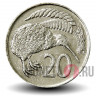 20 центов 1975 года - Новая Зеландия - Птица Киви