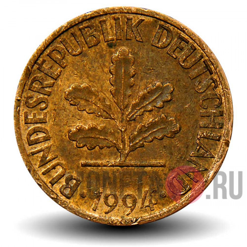 2 пфеннига 1994 года - ФРГ - Дуб - D