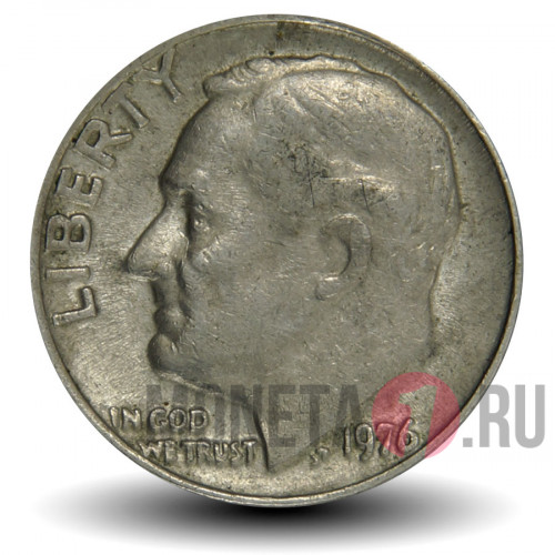 1 дайм 1976 года - США - Рузвельт - D