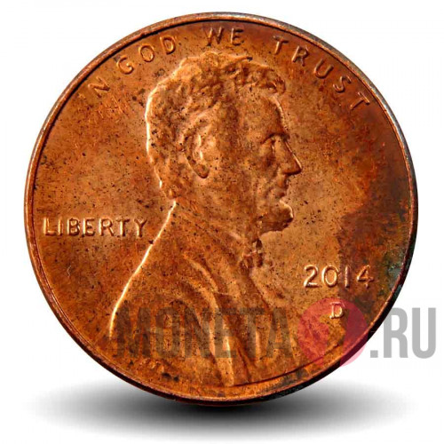 1 цент 2014 года - США - D