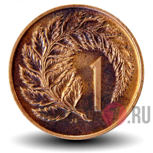 1 цент 1969 года - Новая Зеландия - Серебряный папоротник