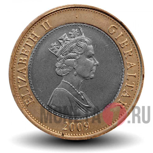 2 фунта 2009 года - Битва при Трафальгаре - Гибралтар