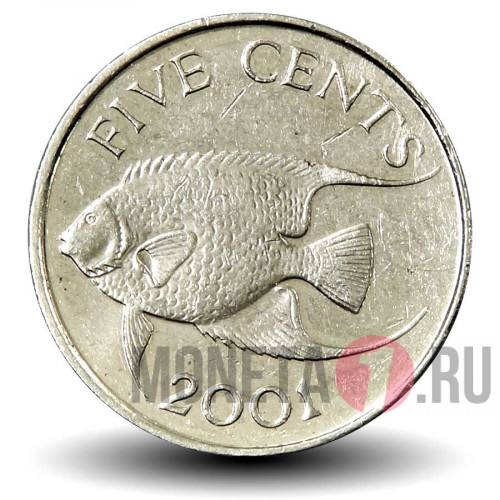 5 центов 2001 года - Бермуды - Морской ангел
