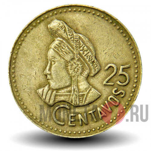 25 сентаво 1987 года - Гватемала - Индианка