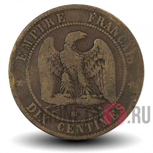 10 сантимов 1864 года - Франция - Наполеон III