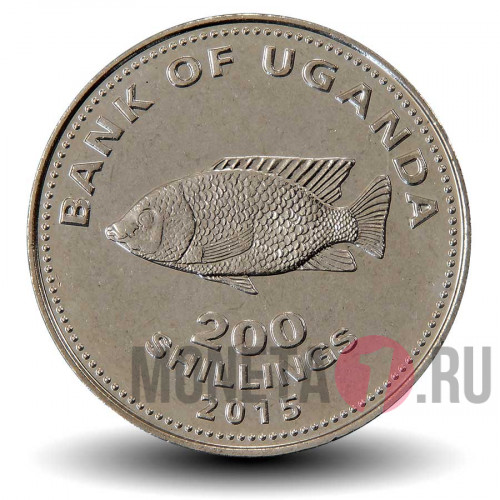 200 шиллингов 2015 года - Уганда - Цихлид