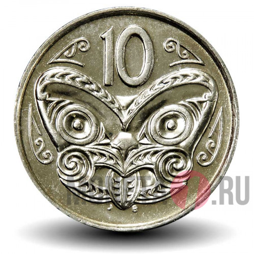 10 центов 2002 года - Новая Зеландия - Маска Маори
