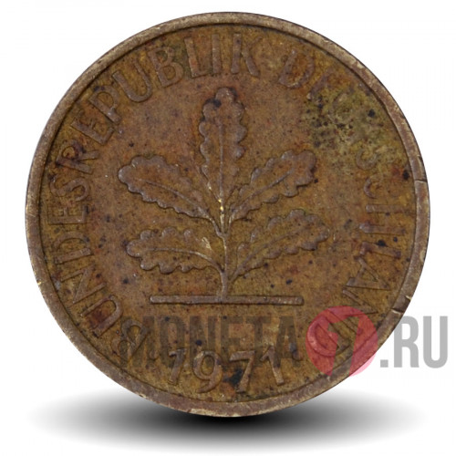 5 пфеннигов 1971 года - ФРГ - Дуб - D