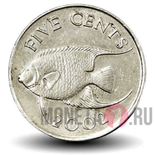 5 центов 2002 года - Бермуды - Морской ангел