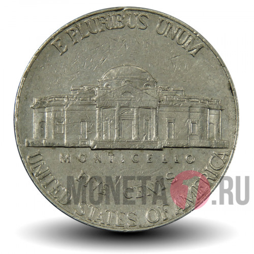 5 центов 2001 года - Усадьба Монтичелло (Monticello) - США - D