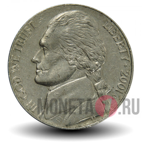 5 центов 2001 года - Усадьба Монтичелло (Monticello) - США - D